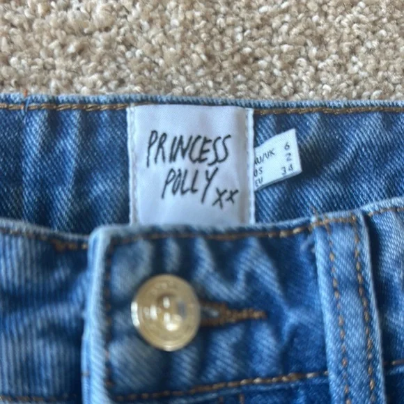 Princess Polly Blue Flare Wide Leg Jeans - Picture 2 of 3